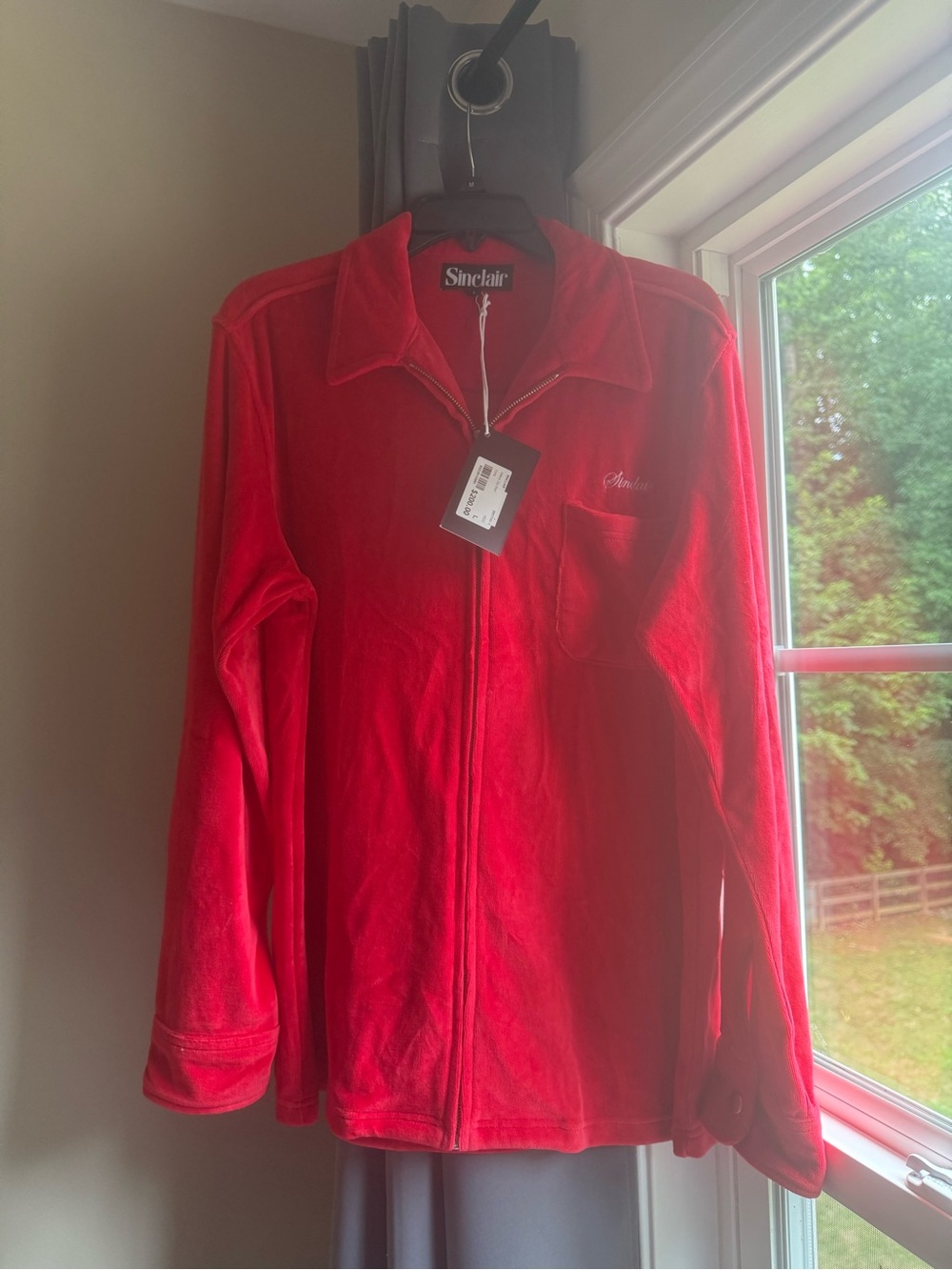 Sinclair Red Men's Zip-Front Sweater Jacket
